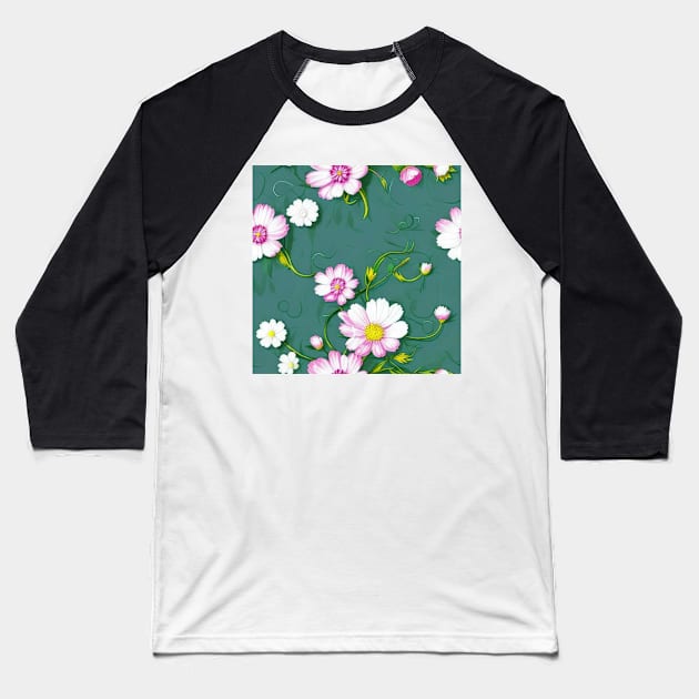 Floral pattern background Baseball T-Shirt by Russell102